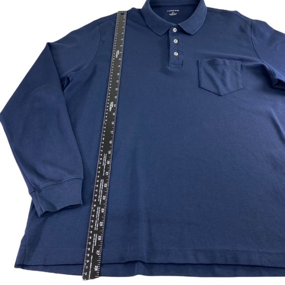 Land’s End Navy Blue Pima Cotton Henley Shirt size Large - Picture 3 of 5